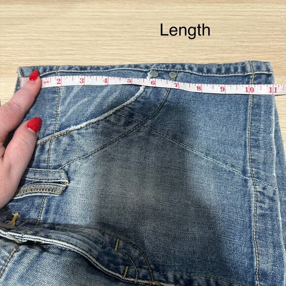 Vintage Y2K Grunge American Rag Womens Micro Mini Jean Skirt Size 7 - Picture 6 of 12